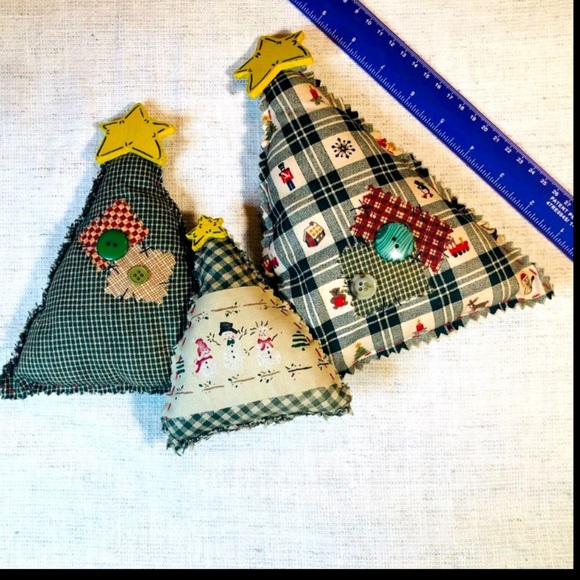 VINTAGE CHRISTMAS TREE PILLOW SNOWMAN FARMHOUSE HOLIDAY DECOR 17” PRIMITIVE 1980 - Picture 7 of 7